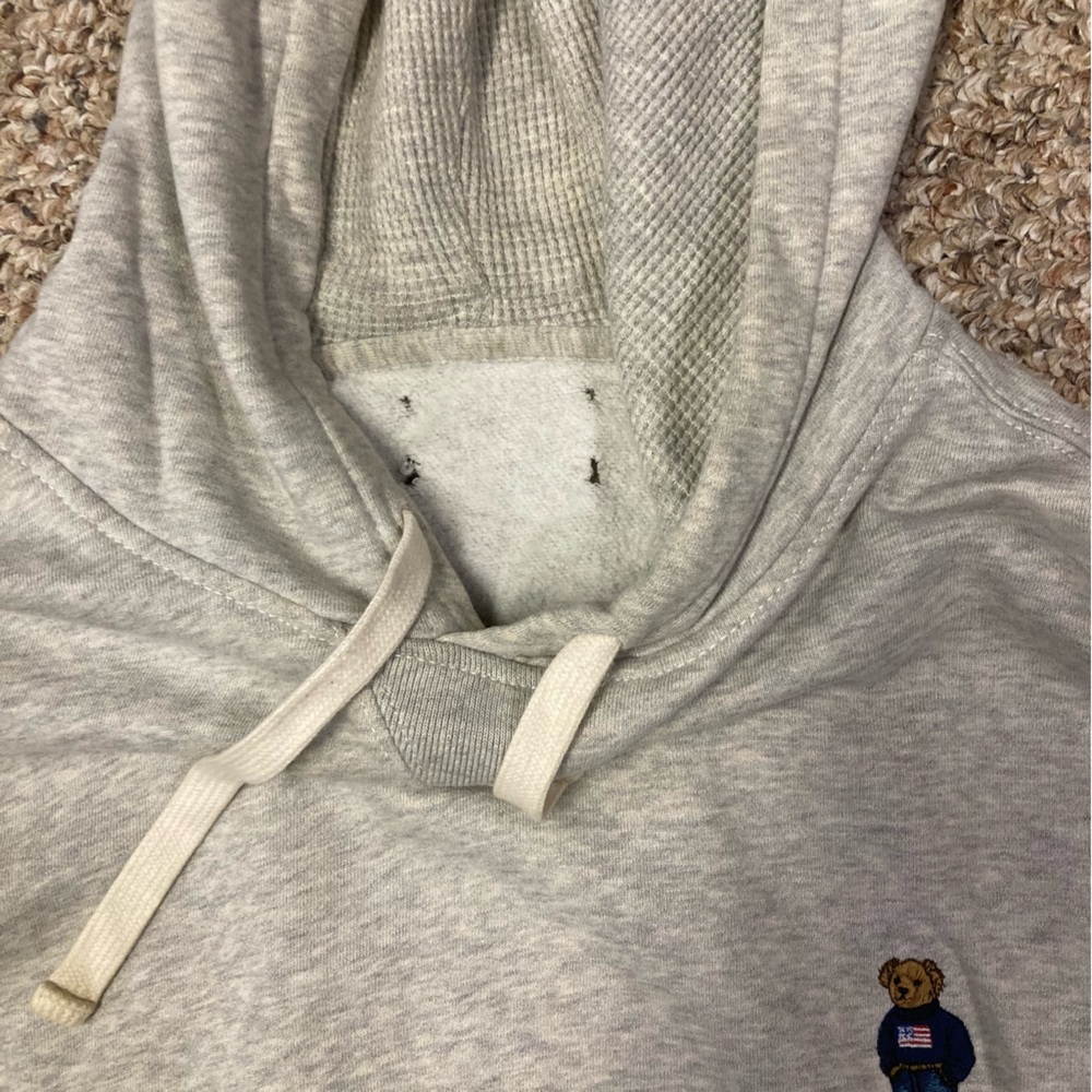 Polo Ralph Lauren Polo Bear Hoodie sweater Embroidered rl13 2013 vintage Large - Picture 5 of 5